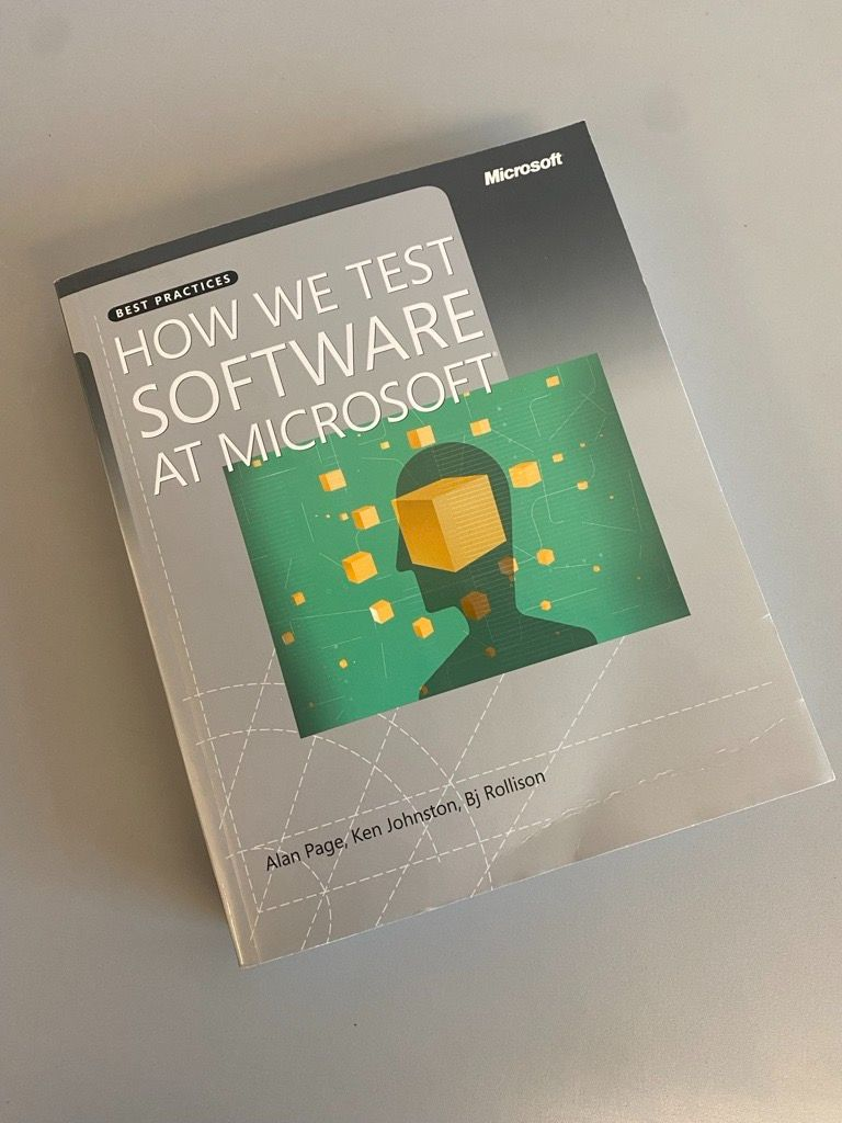 Picture of book "How we test software at Microsoft"